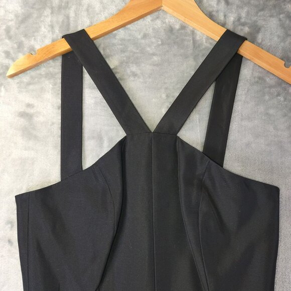 J Crew Womens Black Sleeveless Sheath Dress Size 0 Cross Back‎ Cocktail Classic - Picture 9 of 16